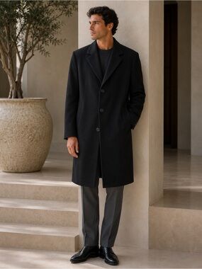 Loro Piana Men's Black Wool Coat